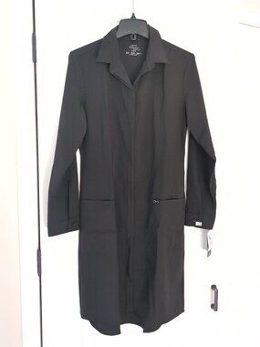 NWT Black Cherokee Scrubs Infinity 40"  Lab Coat Size M 1401A BAPS Antimicrobial